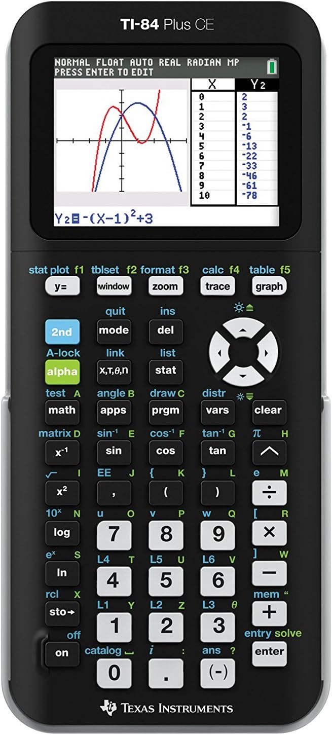 Texas Instruments TI-84 Plus CE Graphing Calculator, Black