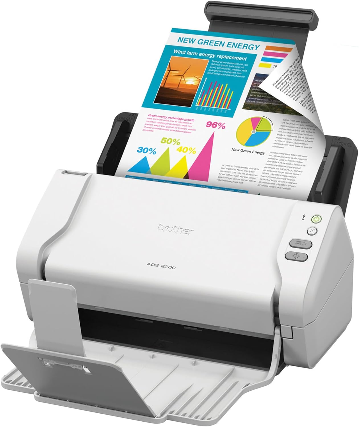 Brother High-Speed Desktop Document Scanner, ADS-2200, Multiple Scan Destinations, Duplex Scanning