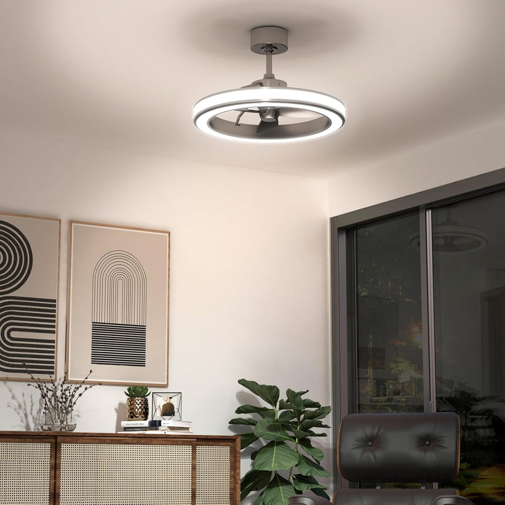 Artika Edwin 25"" LED Chandelier Ceiling Fan, Silver