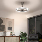 Artika Edwin 25"" LED Chandelier Ceiling Fan, Silver