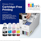 Epson EcoTank ET-4850 Wireless All-in-One Cartridge-Free Supertank with Scanner Copier, Fax, ADF and Ethernet, The Printer Office Printer - White