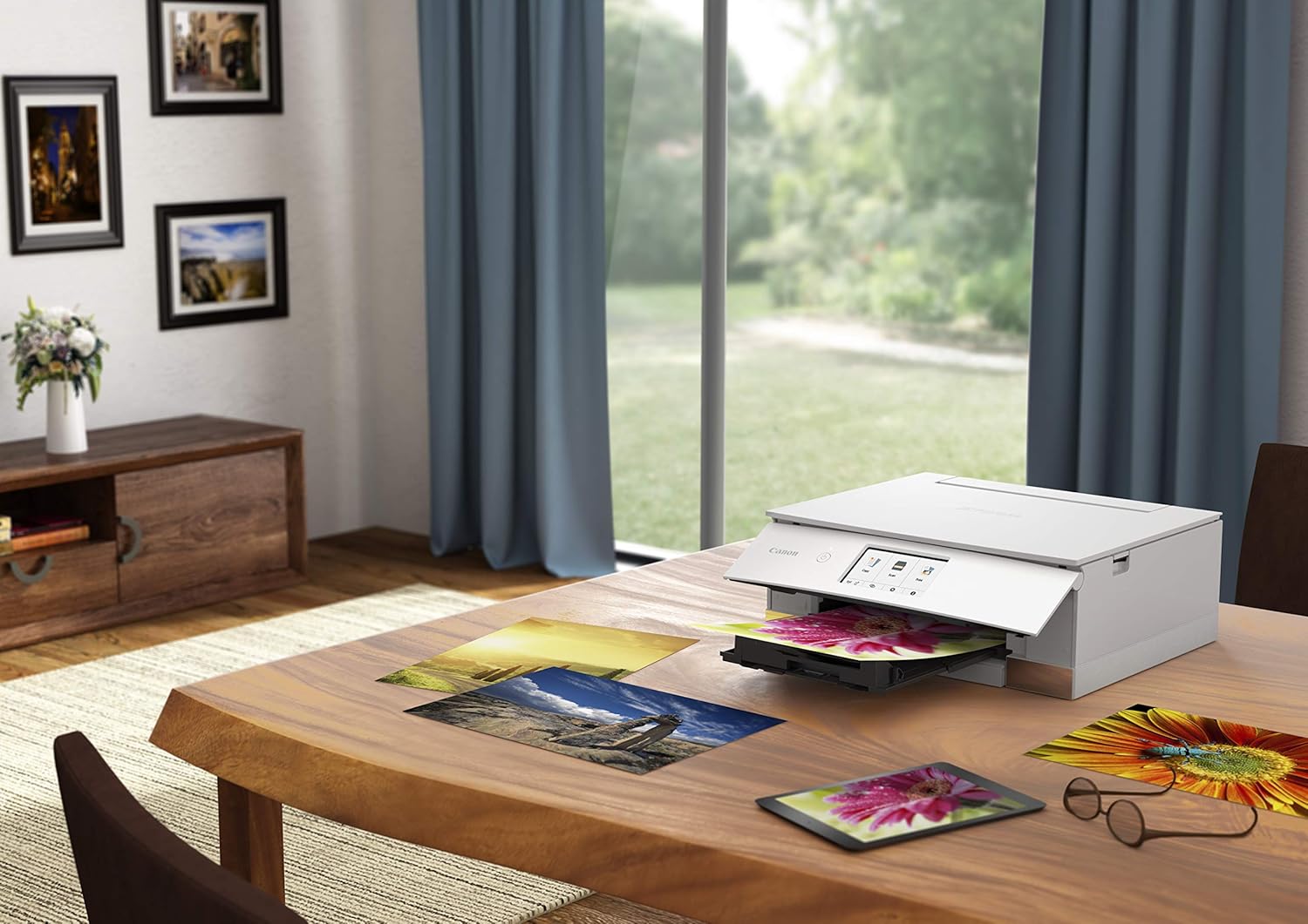 Canon TS8320 All in One Wireless Color Printer, Copier, Scanner, Home Inkjet Printerwith Mobile Printing, White, Works with Alexa