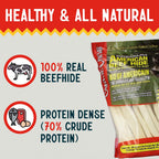 Canine Chews 10-11" Rawhide Bones for Large Dogs, Durable USA Beefhide Dog Rawhide Chews, Retriever Rolls 20 Pack (5 lbs)
