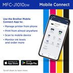 Brother MFC-J1010DW Wireless Color Inkjet All-in-One Printer, Duplex Printing, Mobile & Cloud Print, Compact Design, 1.8" Color Display, Works with Alexa