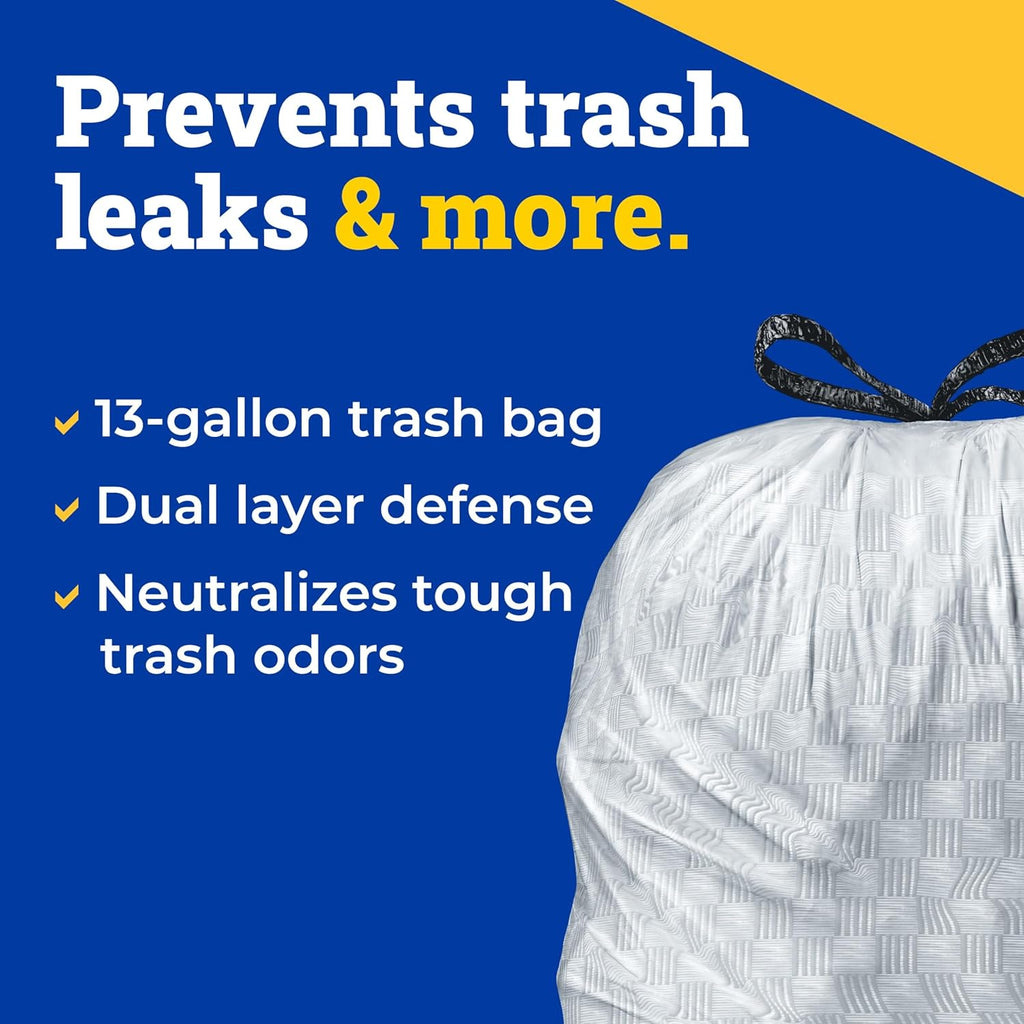 CloroxPro Glad ForceFlex 13 Gallon Tall Kitchen Drawstring Trash Bags, 100 Ct (Package May Vary)