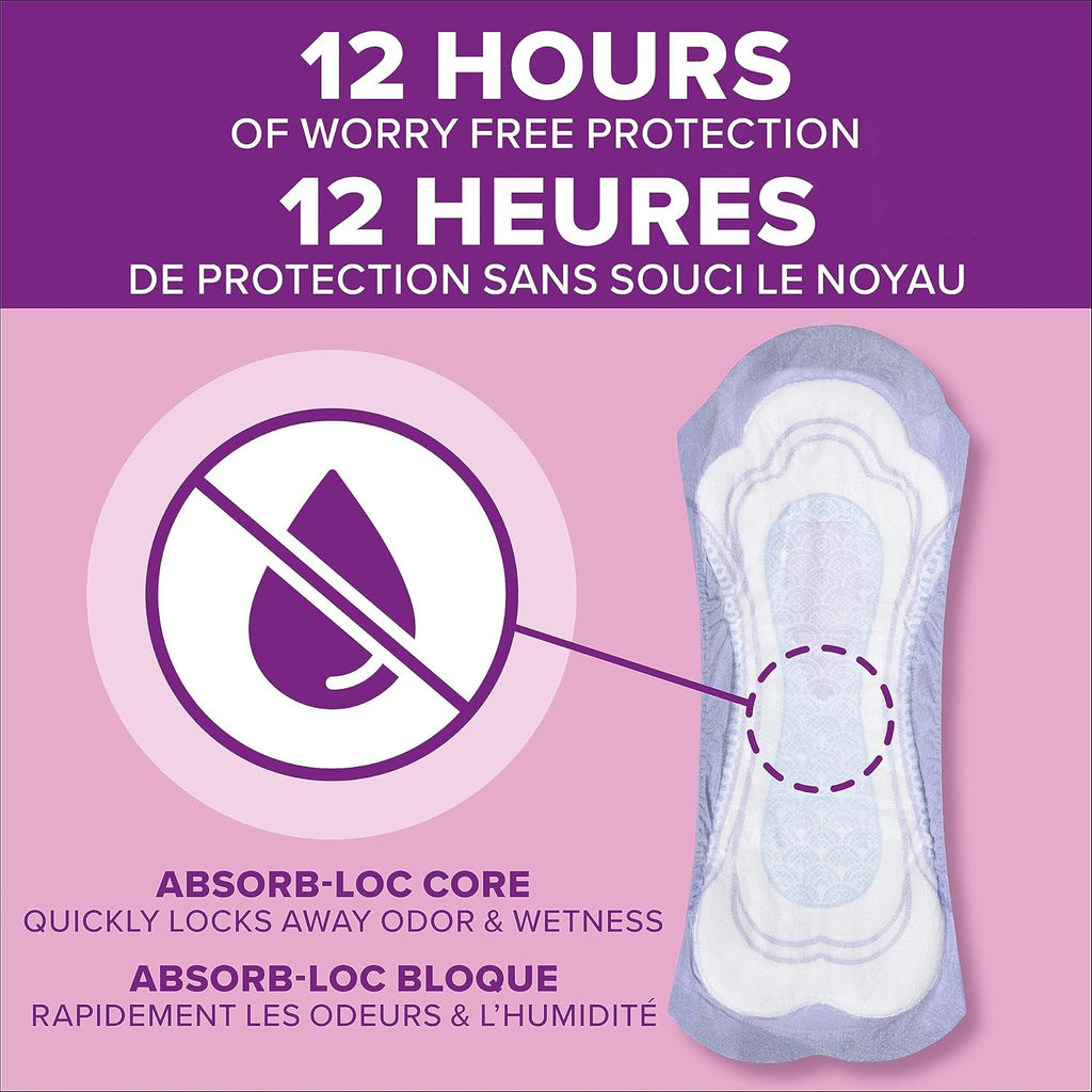 Poise Incontinence Pads for Women, Ultimate Absorbency, Long, Original Design, 108 Count (4 Packs of 27)