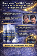 Kirkland Signature Hair Regrowth Treatment Minoxidil Foam for Men, 2.11 oz, 6 Count (6 Month Supply)