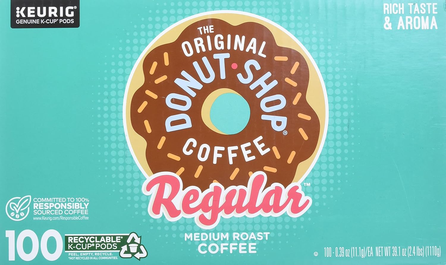 Green Mountain Coffee The Orginal Donut Shop Coffee, 100Count (Packaging May Vary)