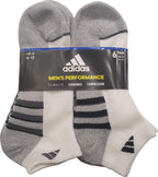 Adidas Men's Low Cut Sock (6 Pair), 6Count, Fits Shoe Size 6-12, White