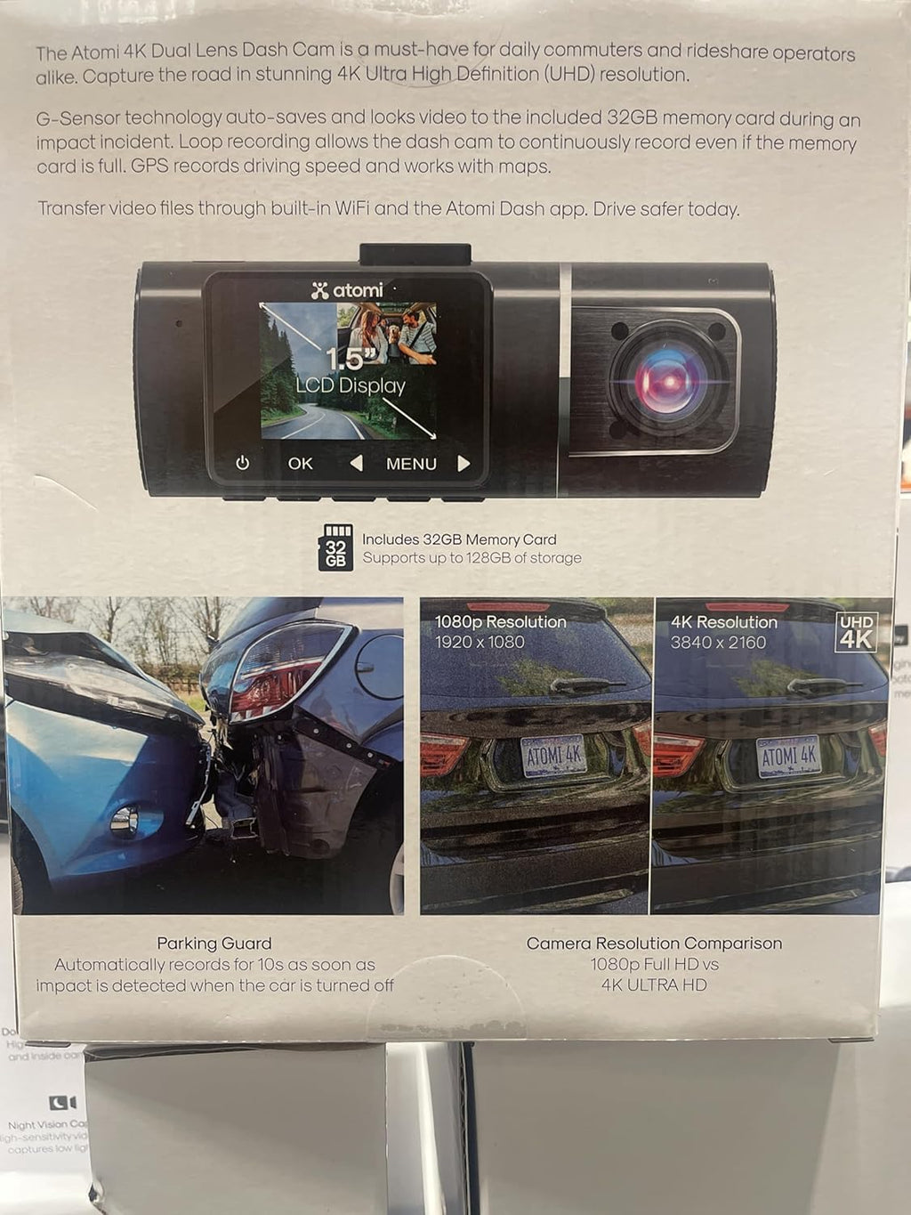 B&T-SMART atomi 4K Dual Lens Dash Cam