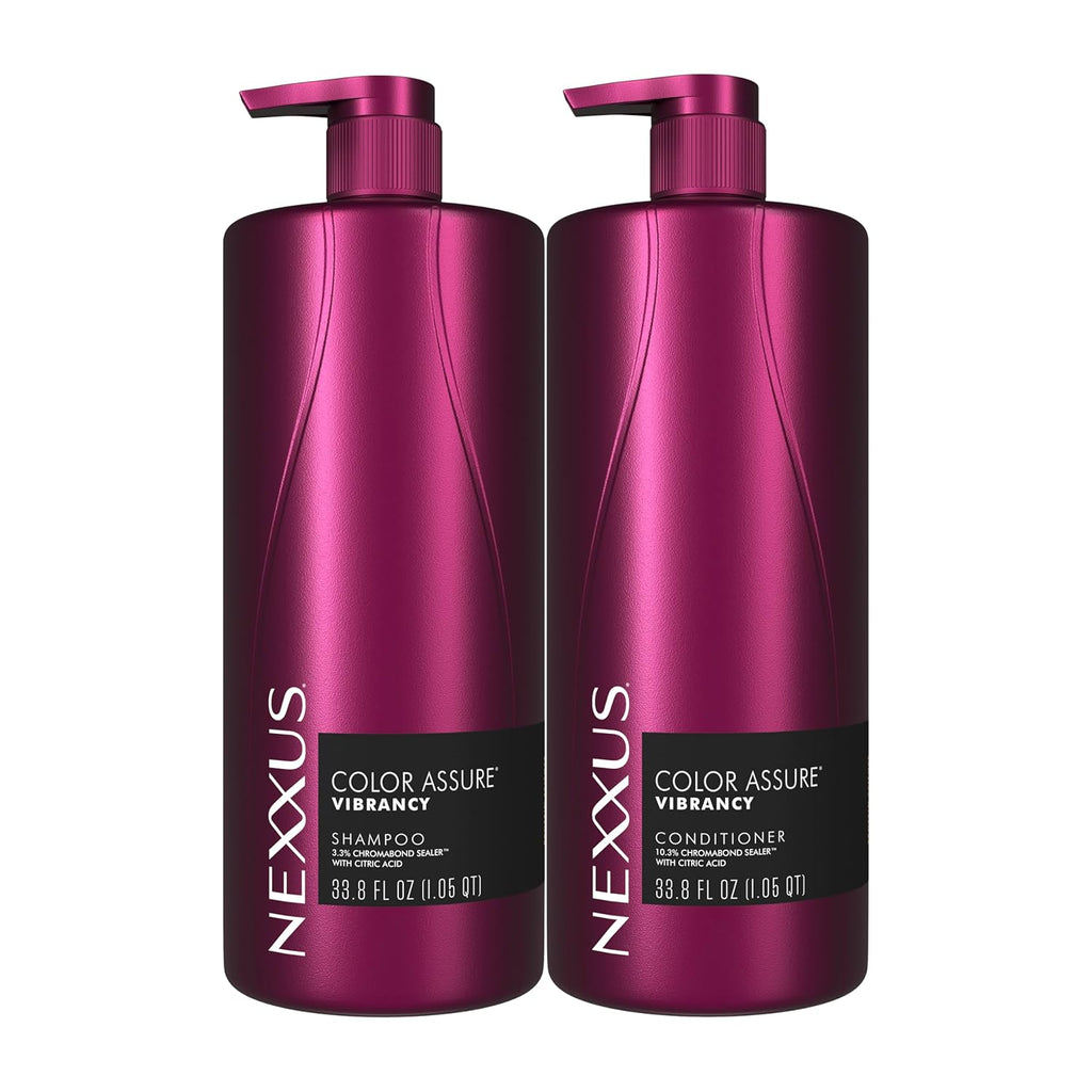 Nexxus Color Assure Color Care 2 Count for Vibrancy Shampoo, Conditioner Color Treated Hair Powered by Chromabond Sealer with Citric Acid 33.8 fl oz