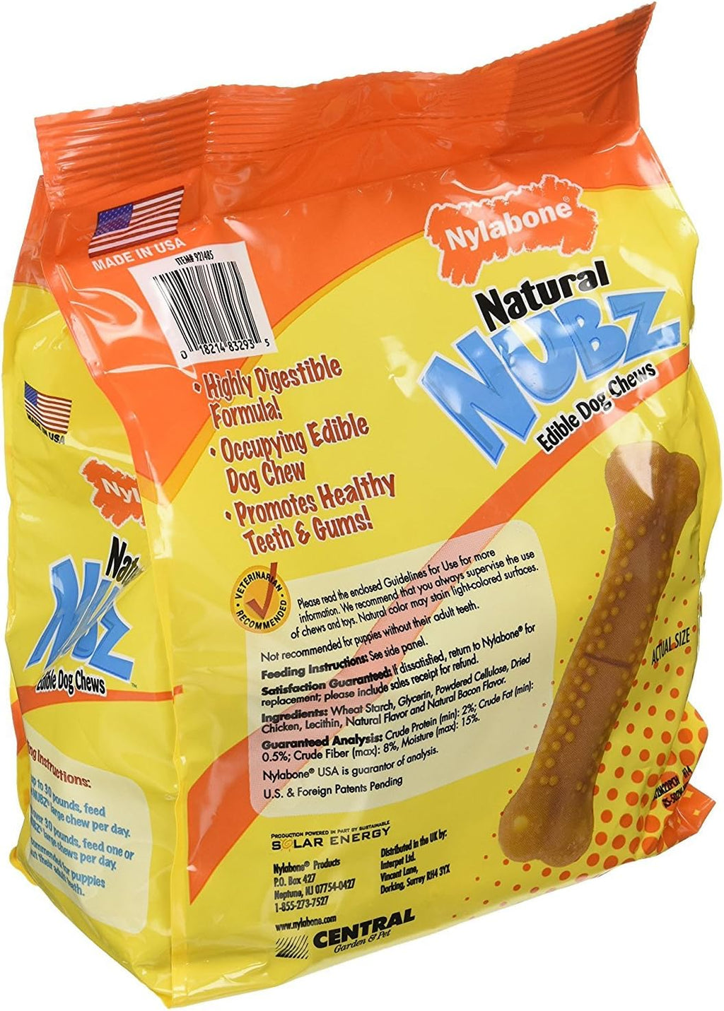 (Pack of 2) Nylabone Natural Nubz Edible Dog Chews 22ct. (2.6lb/Bag) -Total 5.2lb