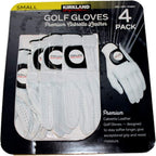 KIRKLAND SIGNATURE Premium Leather Golf Glove for Left Handed - 4-Pack Small