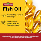 Nature Made Burp Less Fish Oil Omega 3 Supplements, 1200 mg Softgels, Omega 3 Fish Oil for Healthy Heart Support, 300 Softgels, 150 Day Supply