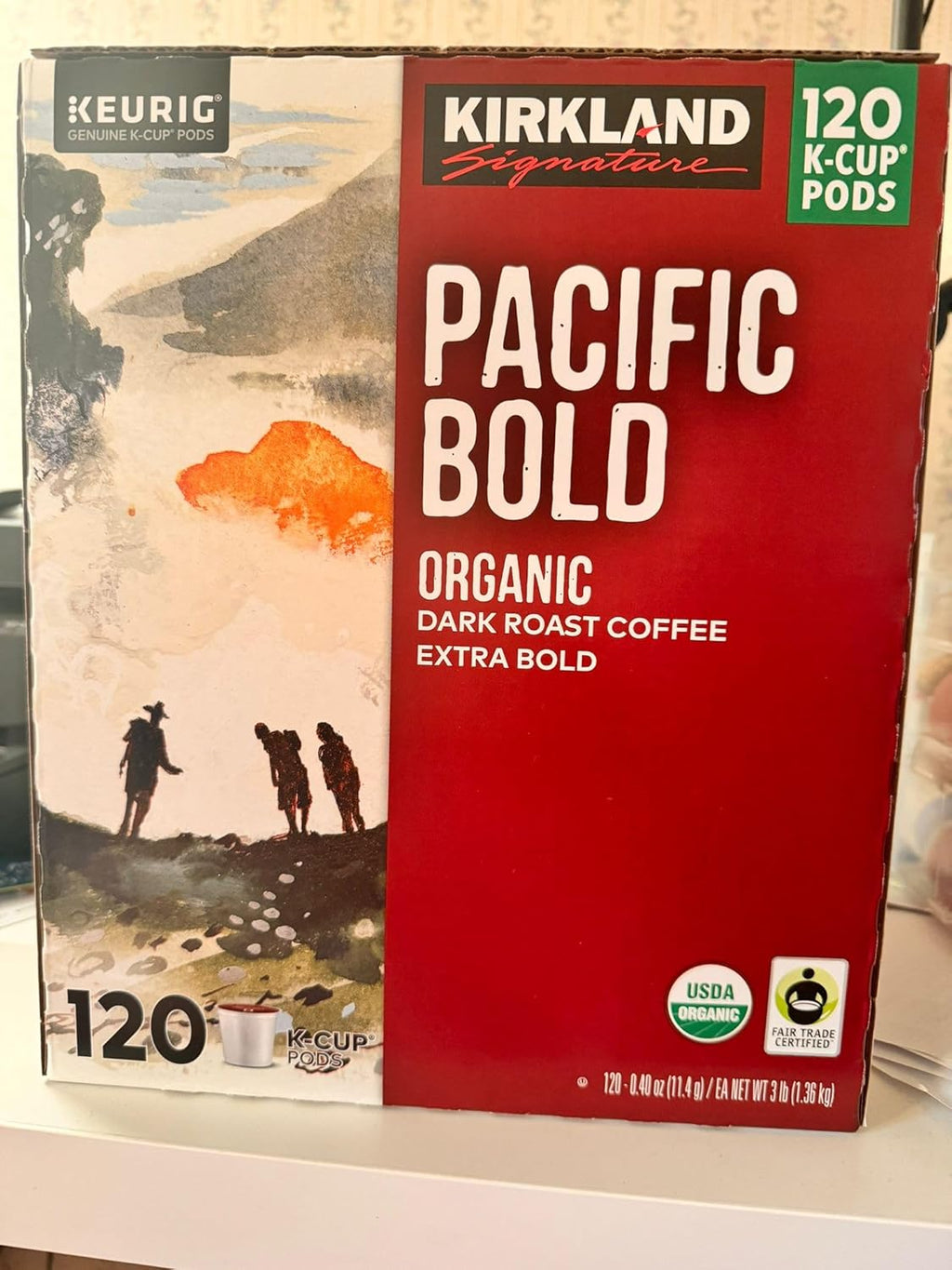 Kirkland Signature Coffee Organic Pacific Bold K-Pods, 120-count with Oval Soup Spoon, Stainless Steel by LOS
