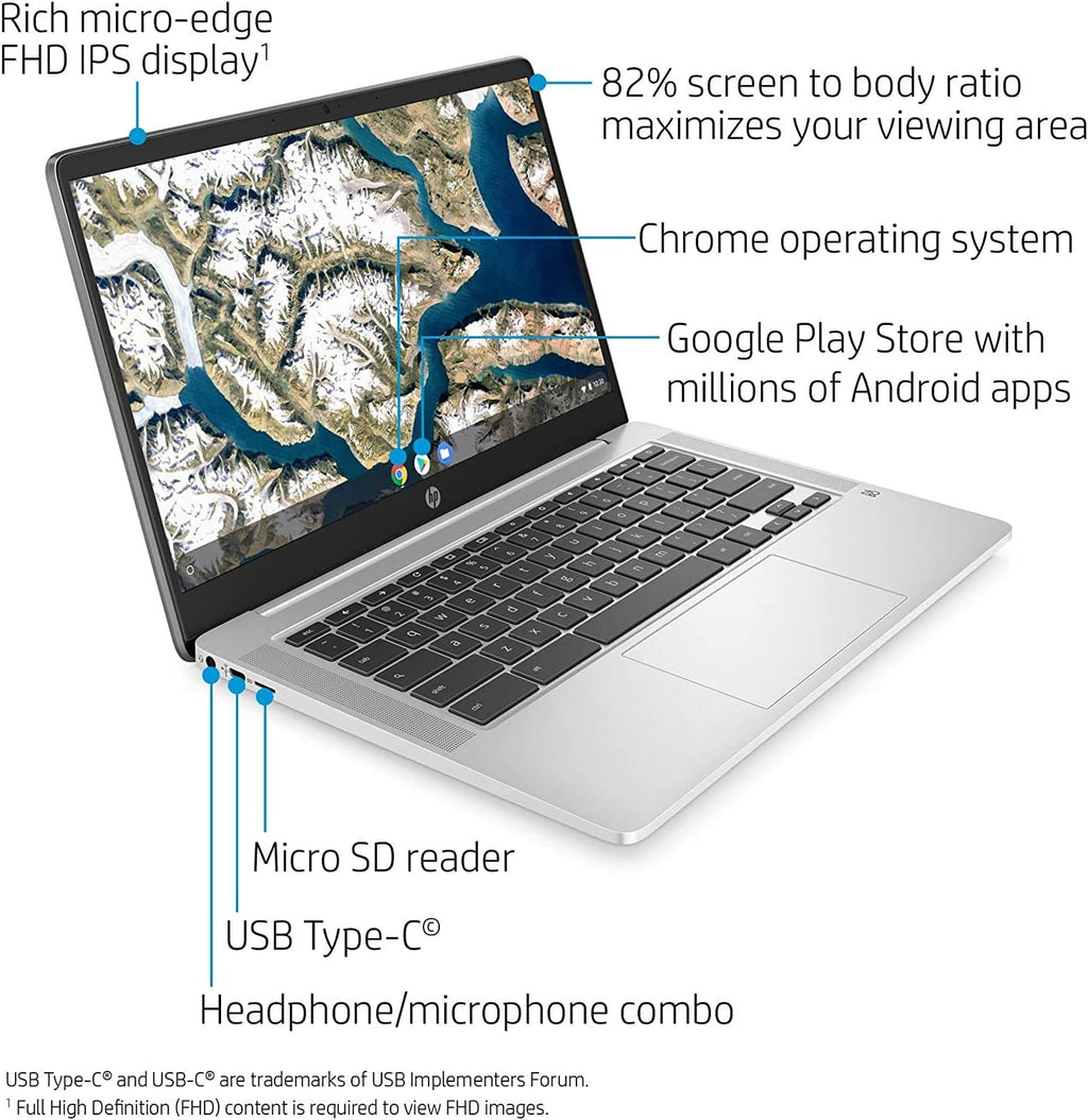 HP Chromebook, 14a-na0023cl, N4000, 4GB, 64GB, with Mouse an