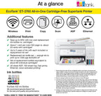 Epson EcoTank ET-3760 Wireless Color All-in-One Cartridge-Free Supertank Printer with Scanner, Copier and Ethernet, Regular