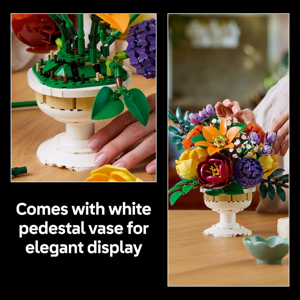 LEGO Botanicals Flower Arrangement Artificial Flowers Building Set - Decor for Table Display - Gift for Birthdays - Unique Bouquet for Adults, Ages 18+ - 10345
