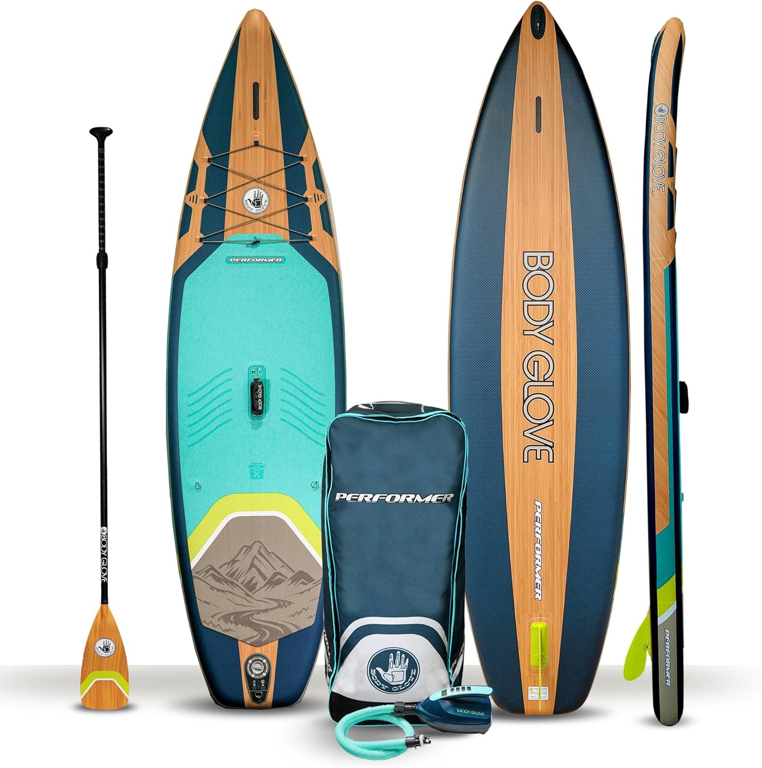 BODY GLOVE 2024 Performer 11' Inflatable Paddle Board - Deep Sea/Isle Green