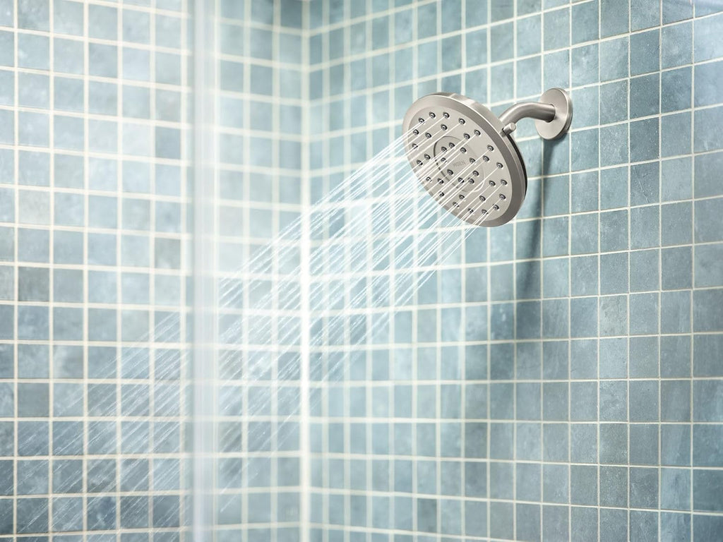 Moen Verso Eco-Performance Infiniti Dial Round Rain Shower Head, 6-Inch Diameter Spray Head, Spot Resist Nickel, 220R6EPSRN