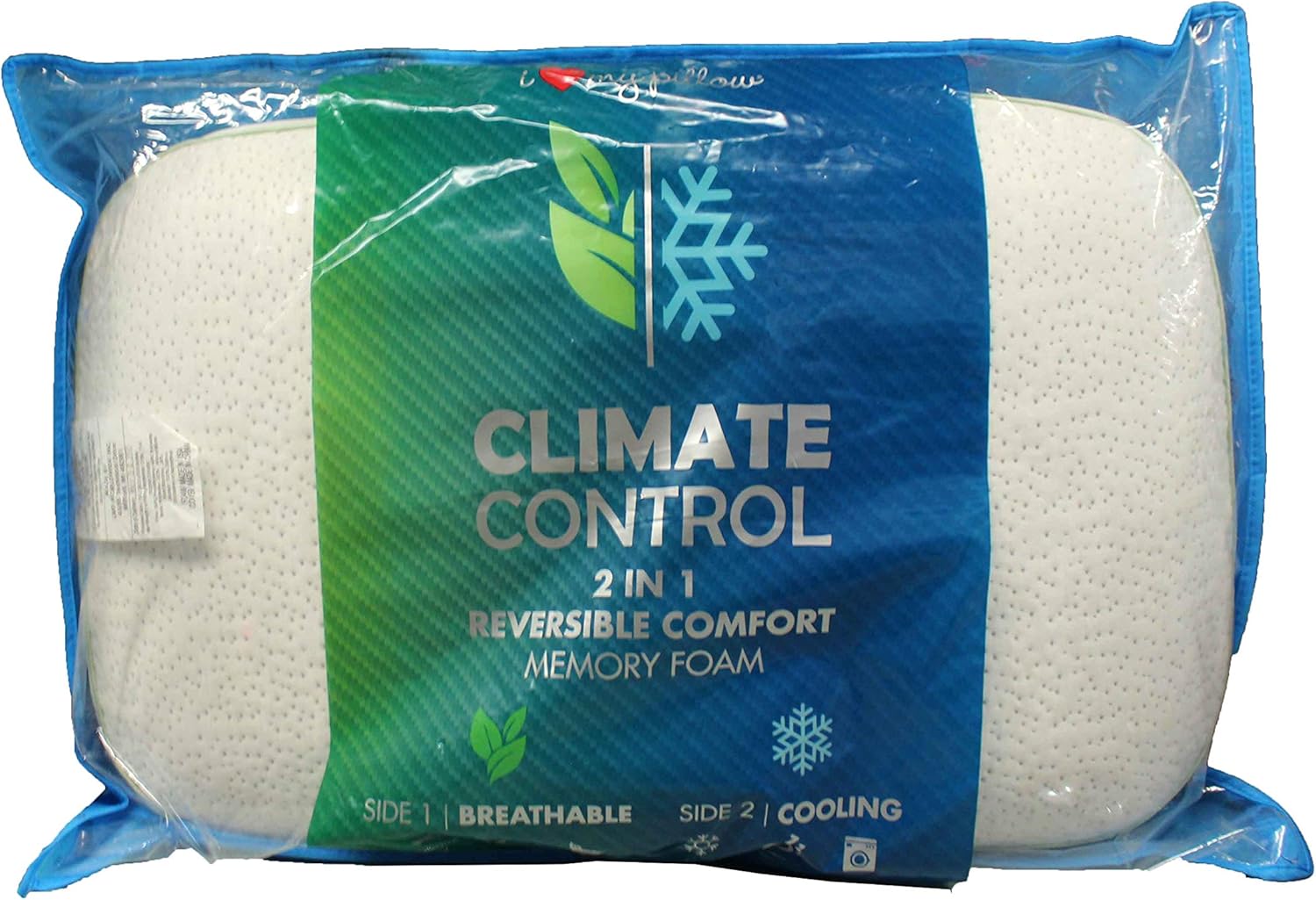 Climate Control Reversible Cover Memory Foam Pillow