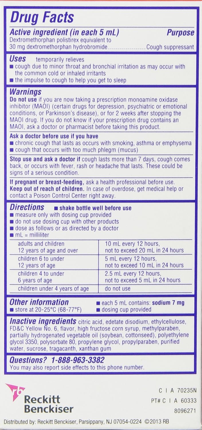 Delsym Extended Release Suspension Children's Grape-Flavored, 5-Ounces Box (Pack of 2)
