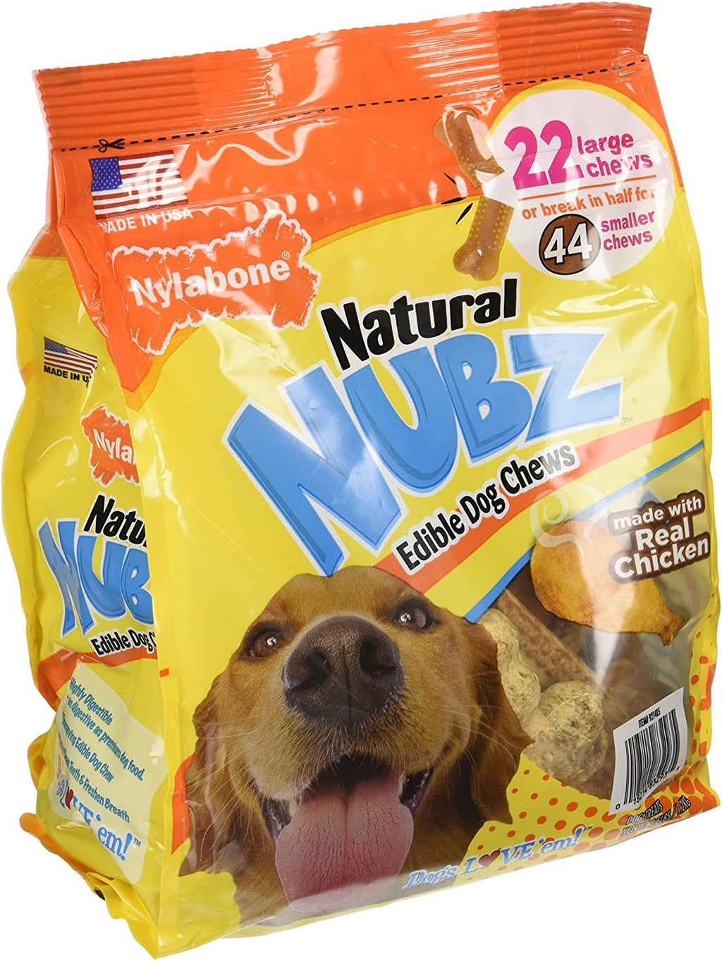 (Pack of 2) Nylabone Natural Nubz Edible Dog Chews 22ct. (2.6lb/Bag) -Total 5.2lb