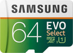 Samsung EVO Select 64GB microSDXC UHS-I U1 100MB/s Full HD & 4K UHD Memory Card with Adapter (MB-ME64HA)