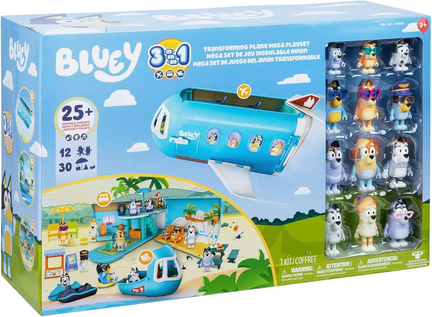 Bluey 3-in-1 Transforming Plane Ultimate Mega Set