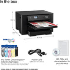 Epson Workforce Pro WF-7310 Wireless Wide-Format Printer with Print up to 13" x 19" Auto Double-Sided Printing max 11" x 17", 500-sheet Capacity, 2.4" Color Display, Smart Panel App - Black