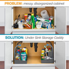Polder Under Sink Storage Caddy, Kitchen and Bathroom Organization and Storage with Tray, Easy-to-Assemble, 16.75" x 10.5" x 16.5"