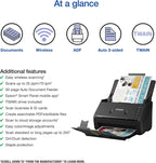 Epson Workforce ES-500W II Wireless Color Duplex Desktop Document Scanner for PCand Mac with Auto Feeder (ADF), Scan from Smartphone or Tablet