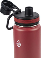 ThermoFlask Bottle with Spout Lid - Stainless Steel Water Bottles with Double-Wall Insulation & BPA-Free Spout Lids - Leak-Proof Reusable Bottles & Lids - 24 oz, Firecracker / Shadow (2 Pack)
