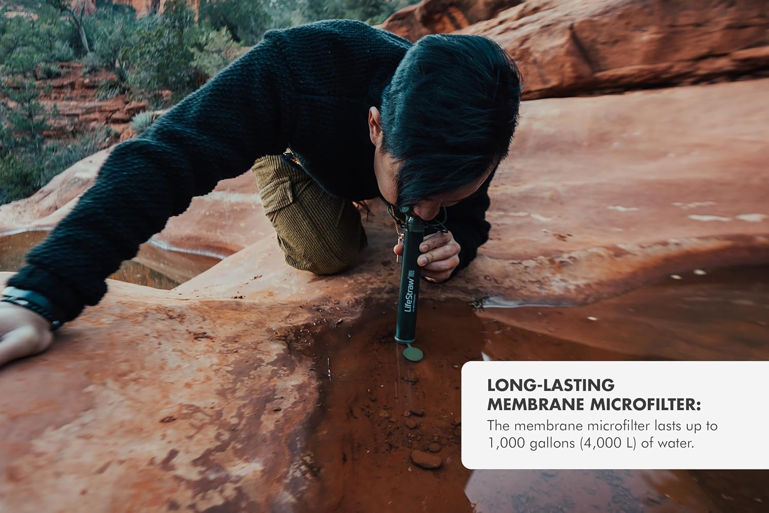 LifeStraw Personal — Water Filter for Hiking, Camping, Travel, and Emergency Preparedness, 1 Pack, Blue