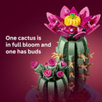 LEGO Botanicals Flowering Cactus Building Toy - Crafting Kit for Girls & Boys, Ages 9+ - Gift for Birthdays - Cactus Room Decor for Display for Bedroom or Book Shelf - 11509