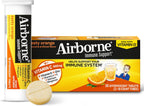 Vitamin C 1000mg (per serving) - Airborne Zesty Orange Effervescent Tablets (36 count in a box), Gluten-Free Immune Support Supplement With Vitamins A C E, ZINC, Selenium, Echinacea & Ginger