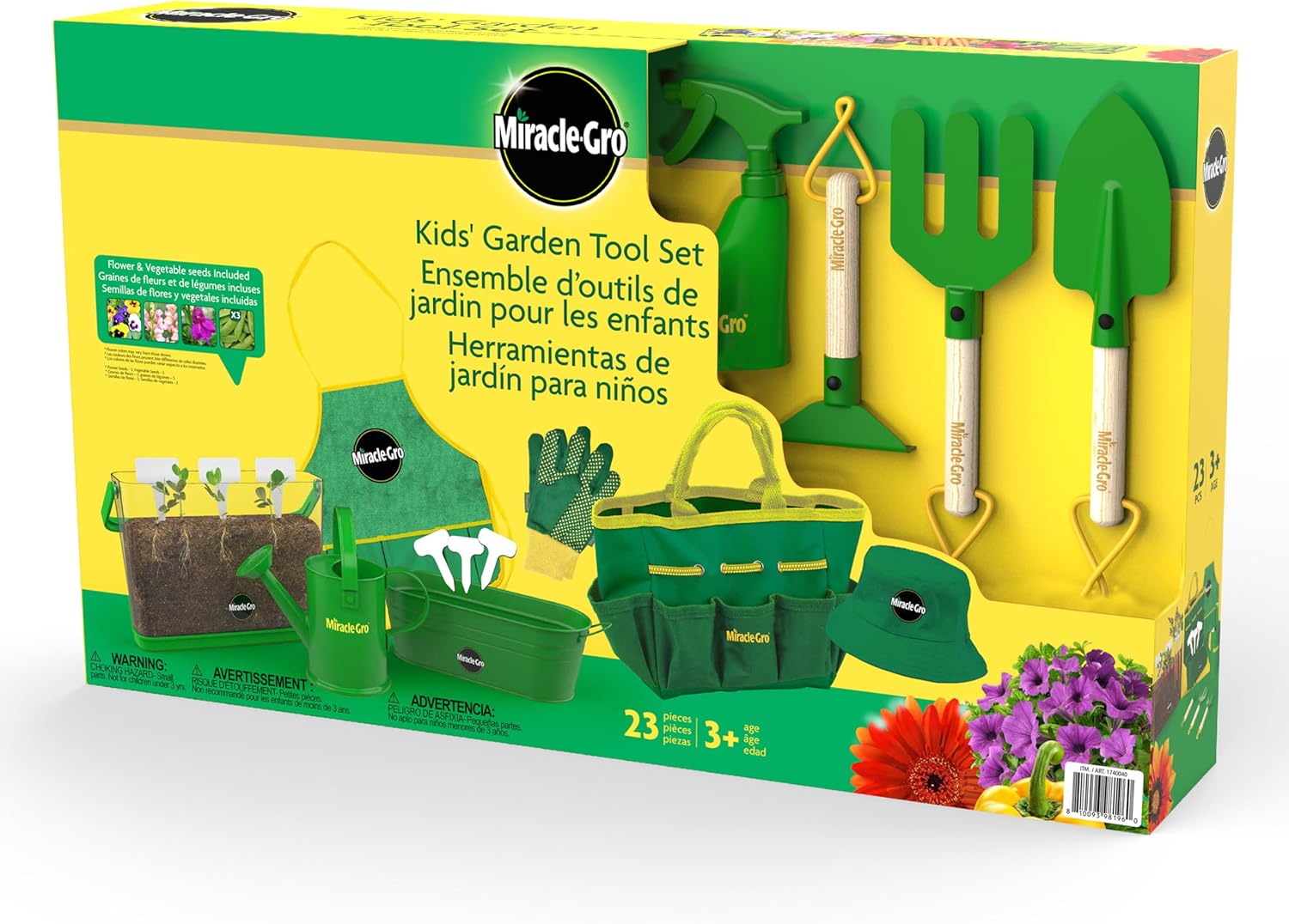 Red Toolbox Kids' Garden Tool Set Childrens 23-Piece Gardening Kit, Hands-on Learning Experience for Kids 3+