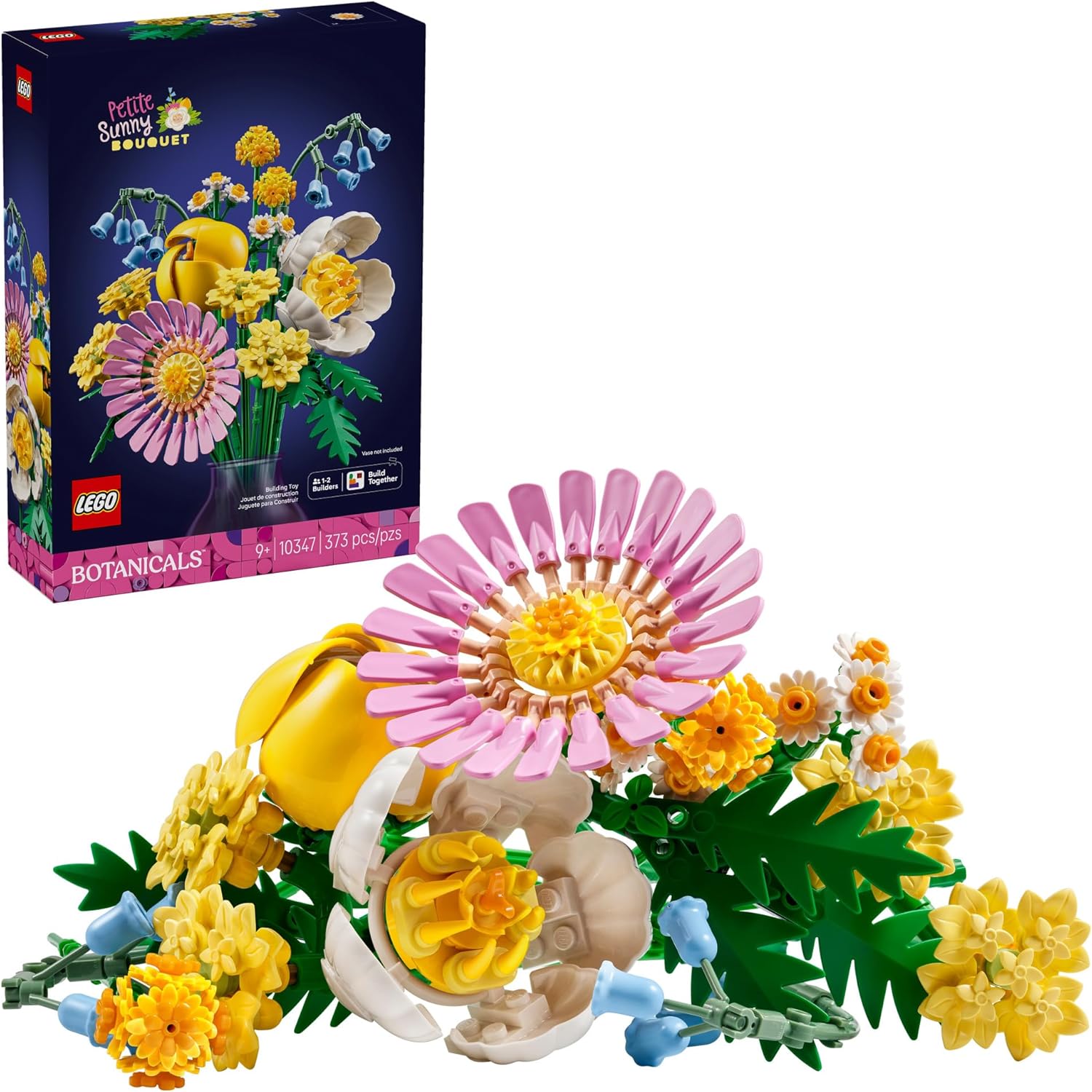 LEGO Botanicals Petite Sunny Bouquet Building Toy - DIY Floral Arrangement for Girls & Boys, Ages 9+ - Gift for Birthdays - Bedroom, Desk, Home Decor - 10347