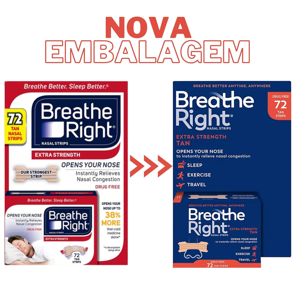 Breathe Right Extra Strength Nasal Strips, 72 Strips