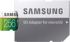 SAMSUNG ELECTRONICS EVO Select 256GB MicroSDXC UHS-I U3 100MB/s Full HD & 4K UHD Memory Card with Adapter (MB-ME256HA)