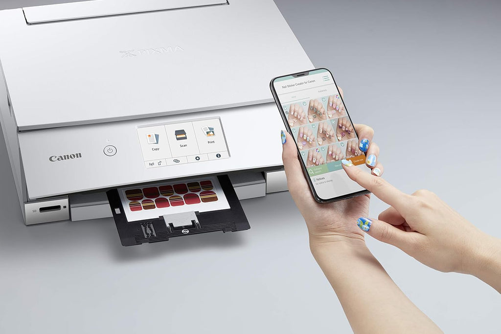 Canon TS8320 All in One Wireless Color Printer, Copier, Scanner, Home Inkjet Printerwith Mobile Printing, White, Works with Alexa