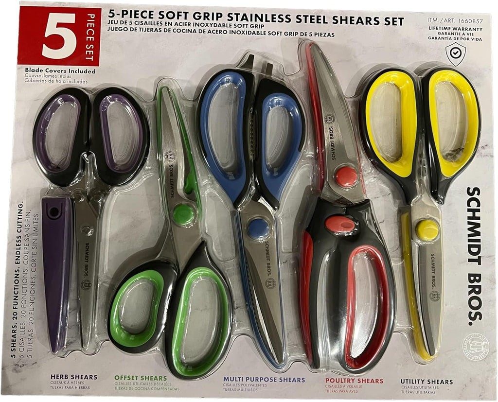 HGB Schmidt Bros 5 - Piece Soft Grip Stainless Steel Shears Set