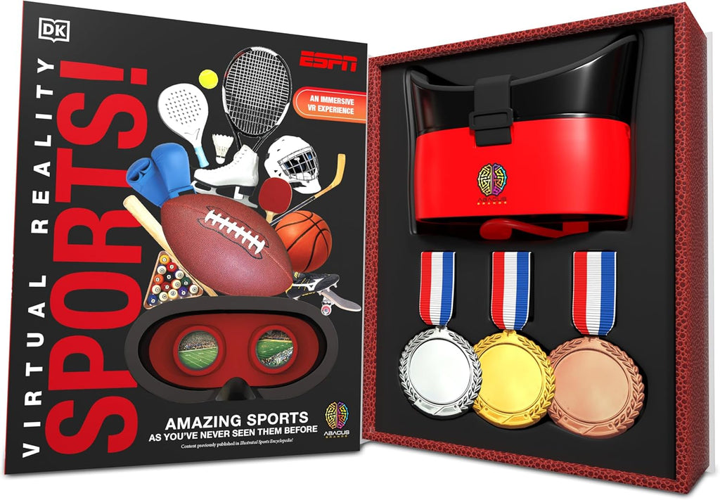 Abacus Brands Virtual Reality ESPN Gift Box - Illustrated Interactive VR Book and STEM Learning Activity Set