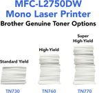 Brother MFCL2750DW Monochrome All-in-One Wireless Laser Printer, Duplex Copy & Scan, Includes 2 Month Refresh Subscription Trial and Amazon Dash Replenishment Ready