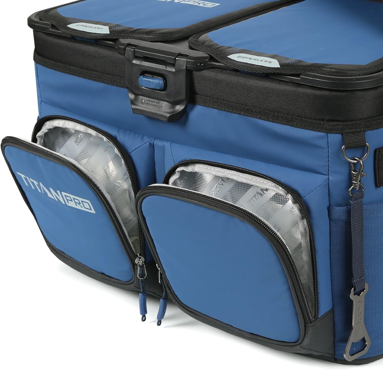 Titan PRO by Arctic Zone 48 Can Triple Zipperles Cooler (Blue)