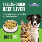 Nutri Bites Freeze Dried Beef Liver Dog & Cat Treats, Single Ingredient High Protein Pet Treats, 17.6 oz