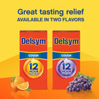 Delsym 12 Hour Cough Medicine for Adults, Powerful Relief for 12 Hours, Cough Suppressant Liquid with Extended-Release Dextromethorphan, Orange Flavor Liquid Cough Syrup, 5 Fl Oz (Pack of 1)