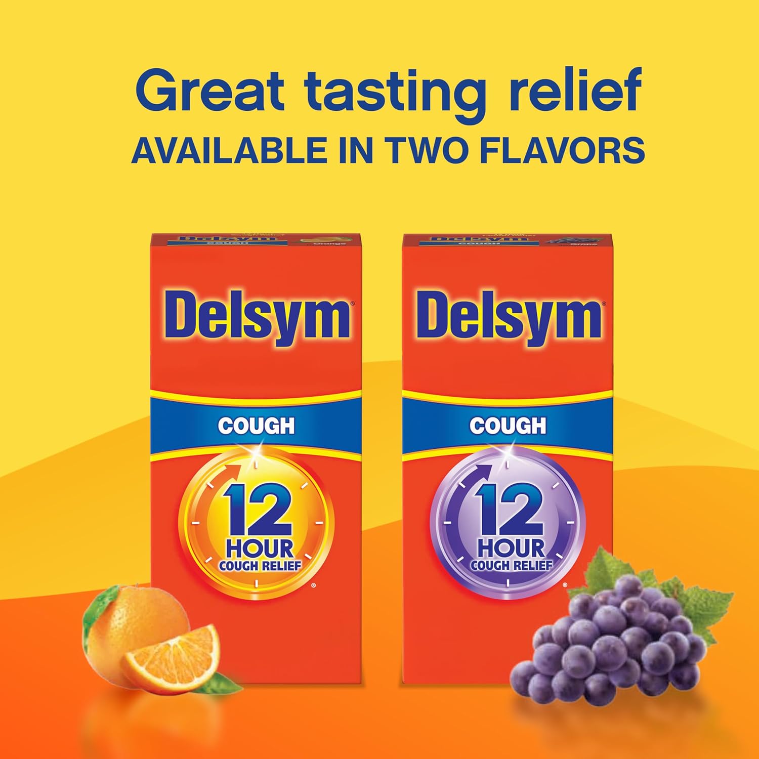 Delsym 12 Hour Cough Medicine for Adults, Powerful Relief for 12 Hours, Cough Suppressant Liquid with Extended-Release Dextromethorphan, Orange Flavor Liquid Cough Syrup, 5 Fl Oz (Pack of 1)