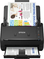 Epson scanner with documents on a white background