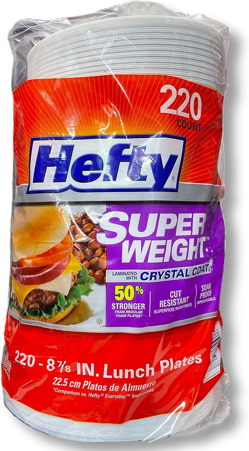 Hefty Super Weight 8 7/8 in Foam Plate, 220-count